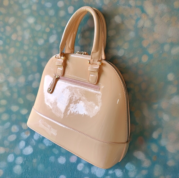 JUSTFAB Tender Pink Patent Leather Dome Handbag - Picture 4 of 12